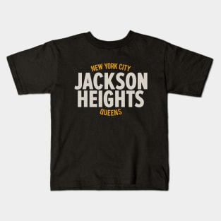 Jackson Heights Queens Logo - A Ode to Community in New York Kids T-Shirt